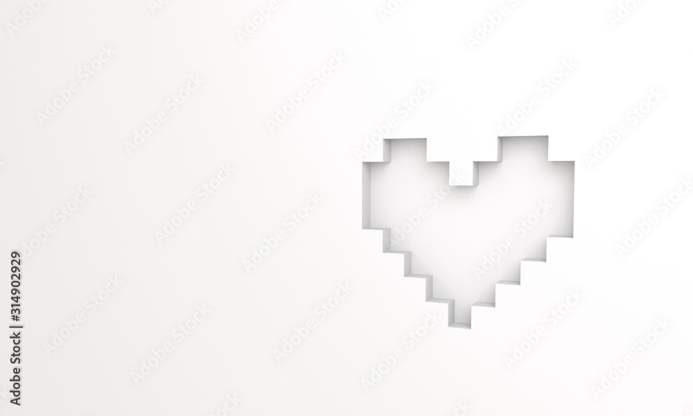 3D render pixel heart background wallpaper 3D render pixel heart background wallpaper