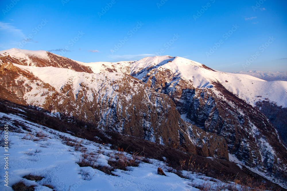 Obraz premium snowy mountain in Armenia under sky