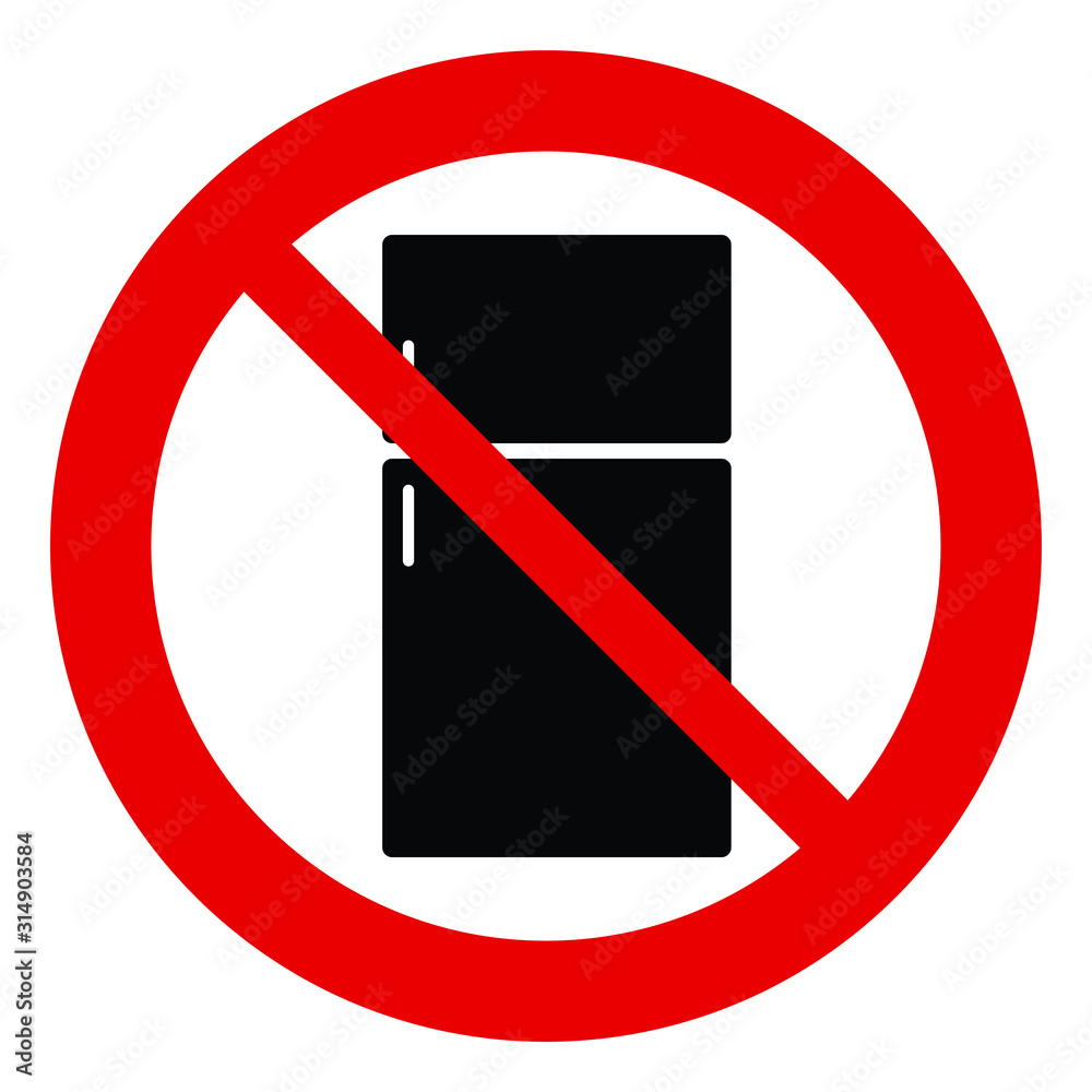 no Refrigerator icon Do not freeze prohibited sign. no Refrigerator icon Do not freeze prohibited sign.