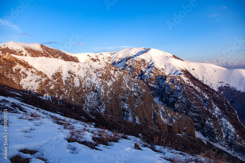 snowy mountain in Armenia under sky © ARAMYAN