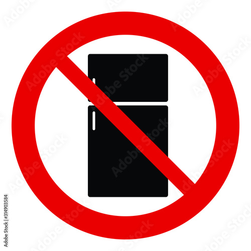 no Refrigerator icon Do not freeze prohibited sign. 