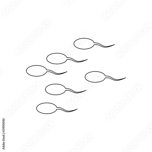 sperm icon line style. spermatozoon icon vector