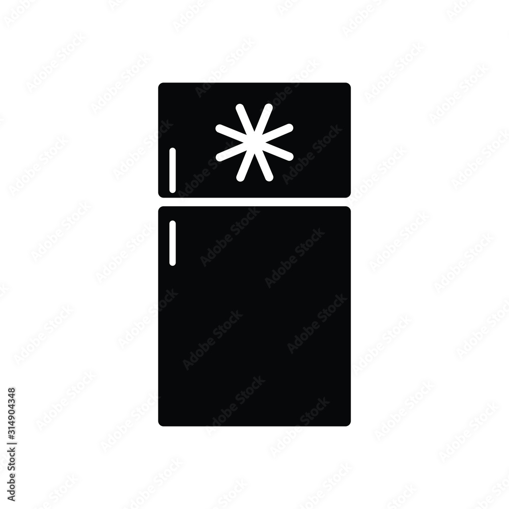 refrigerator icon vector  black sign