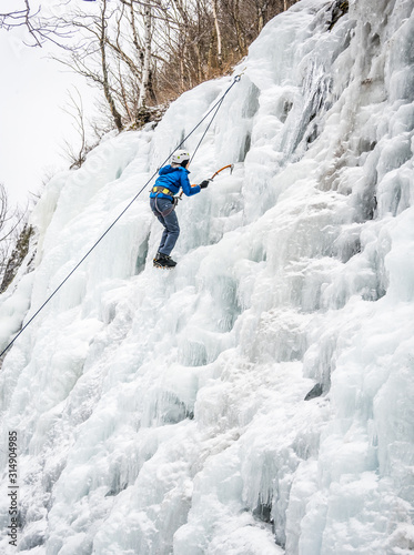 Ice climbing in Adirondack Mountains