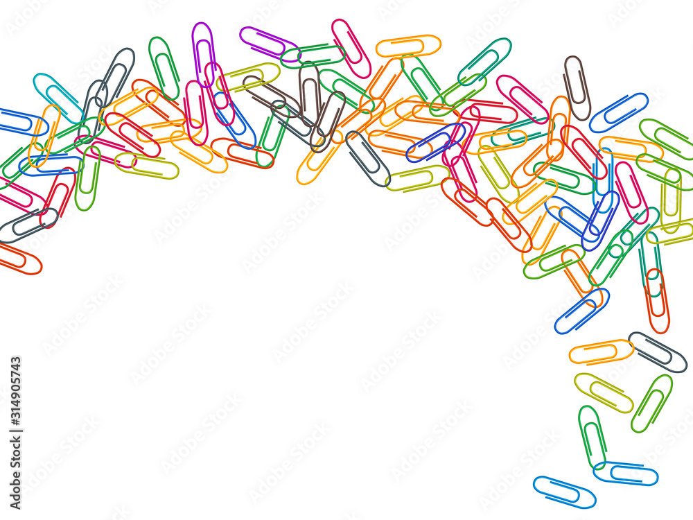 Fototapeta premium Stationary paperclips isolated on white background