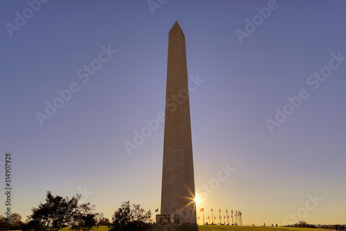 The Washington Monument on the National Mall in Washington, DC.