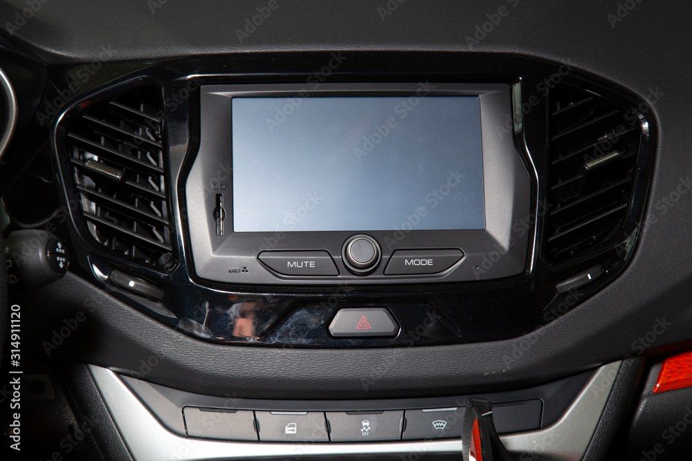 Standard car multimedia system. Car audio system.