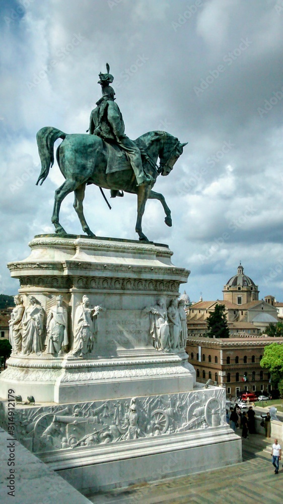 statue of man riding a horse in Rome