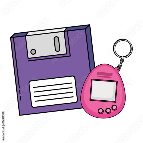 floppy with video game mascot nineties retro style