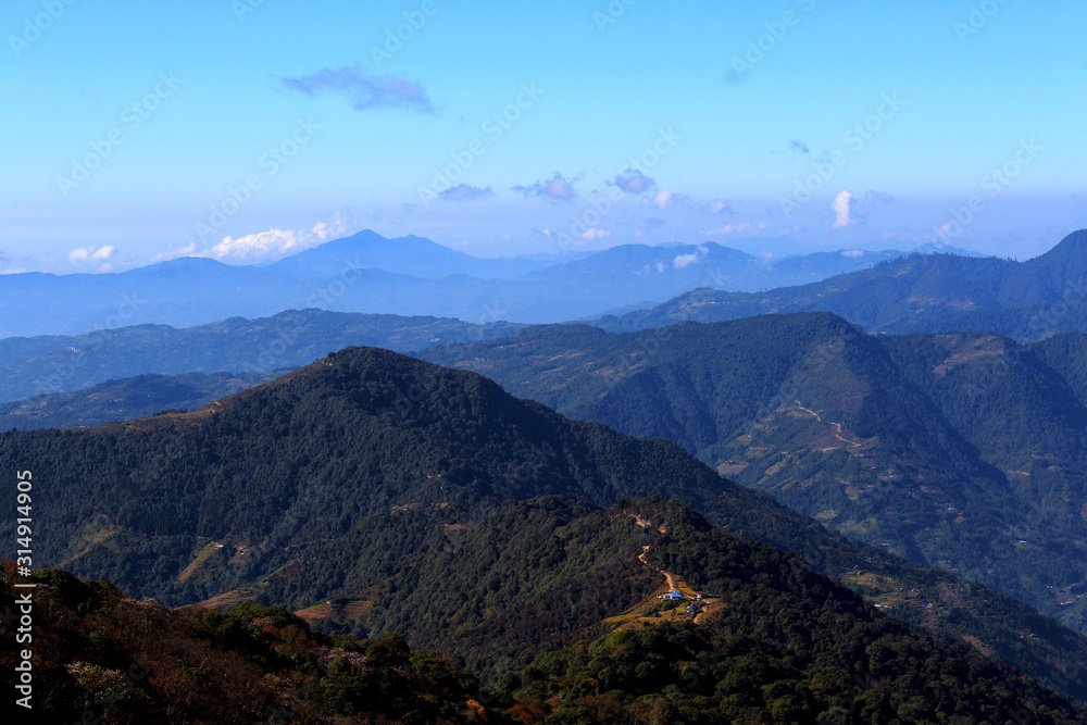 View of mountain Kanchenjunga from Sandakphu, India