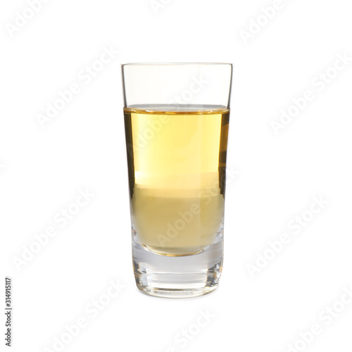 Mexican Tequila in shot glass isolated on white