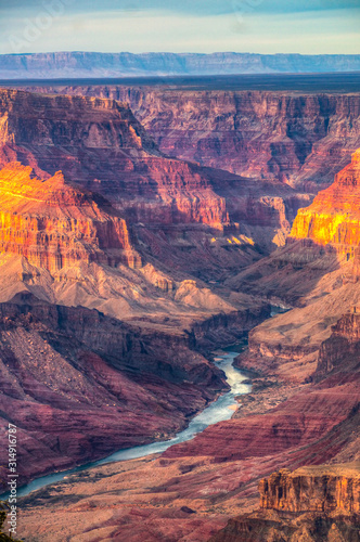 Obraz na płótnie Beautiful Landscape of Grand Canyon from Desert View Point with the Colorado River, Arizona, United states of america. w salonie