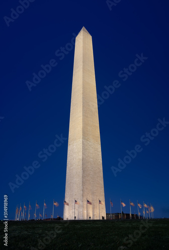 Washington Monument in Washington DC Illuminated at Night