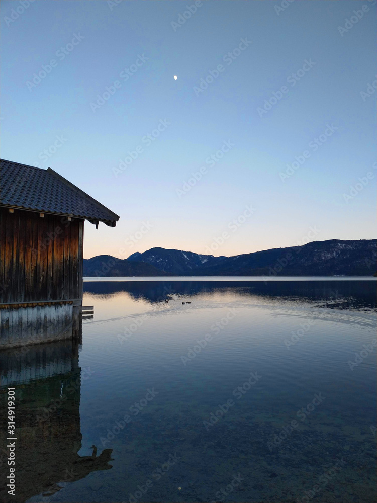 Fototapeta premium a sunny winter day at Walchensee