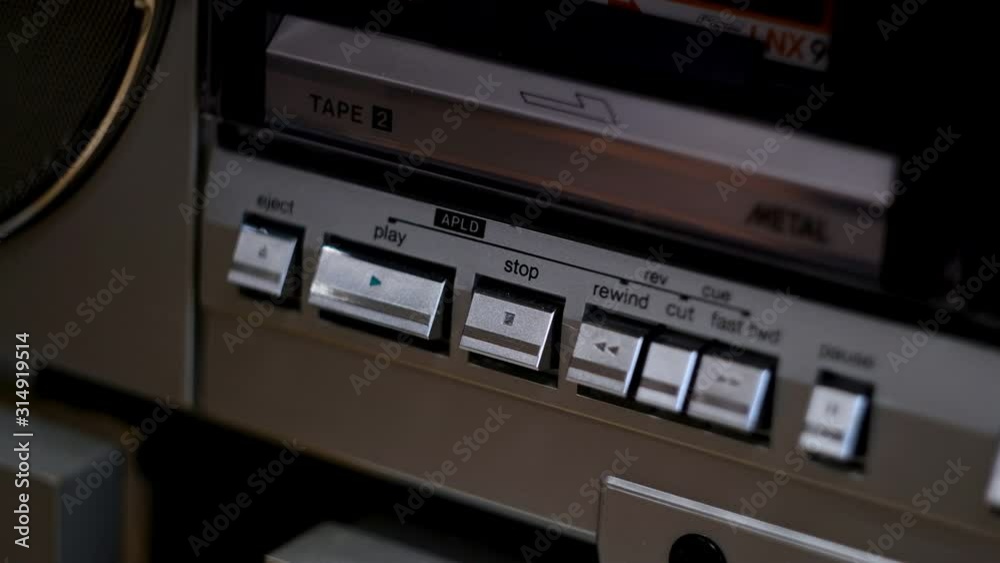 Turn on and turn off the old cassette player