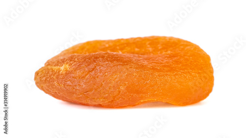 Dried apricot isolated on white background. Healthy food.