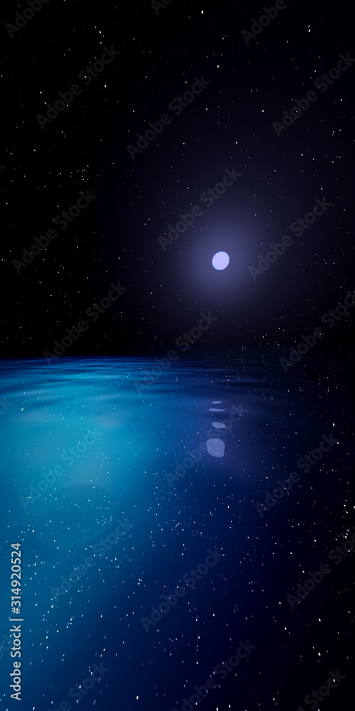 Fototapeta premium moon and water