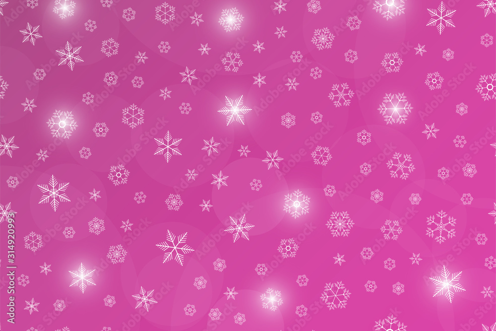 White snowflies on a pink background. Vector illustration White snowflies on a pink background. Vector illustration