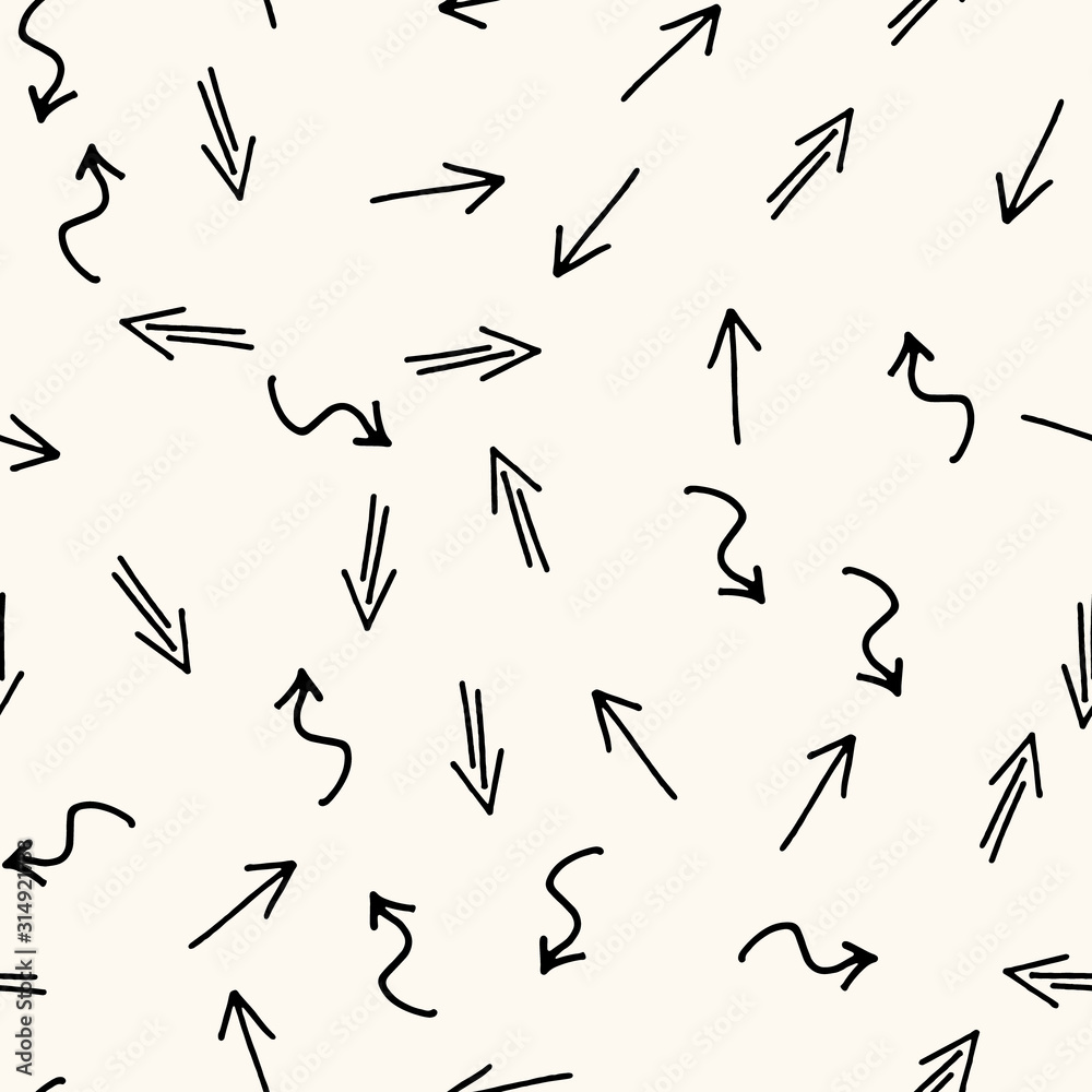 Vector geometric seamless pattern with hand drawn arrows Vector geometric seamless pattern with hand drawn arrows