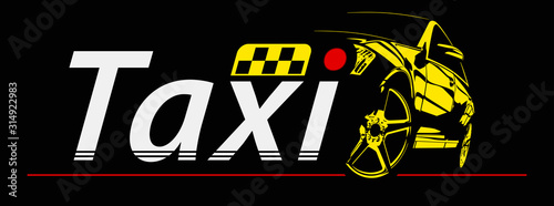 Car Logo Taxi Abstract Lines Vector. Vector illustration