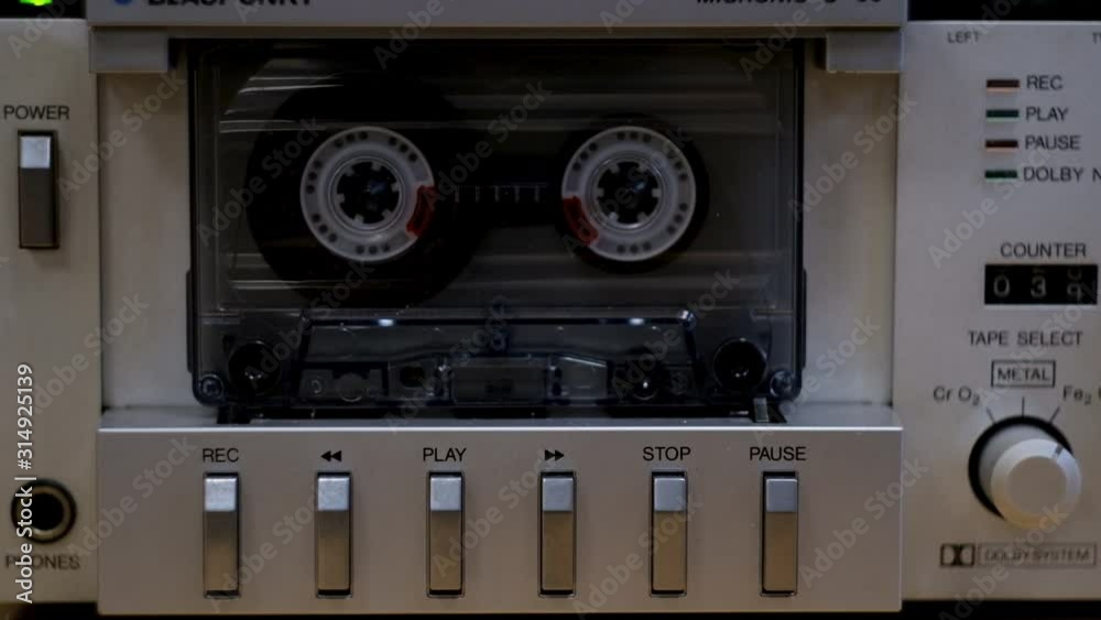 Turn on and turn off the old cassette player