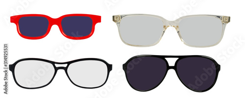 set of sunglasses isolated on a white background