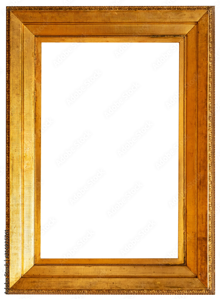 Picture frame isolated interior vintage art gold baguette