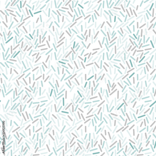 Abstract seamless pattern of sticks and dashes. Simple geometric shapes randomly arranged on canvas.