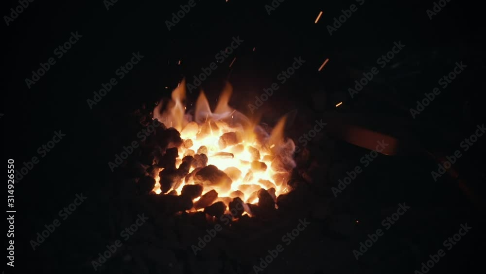 Slow motion close up of a fire burning gentle Slow motion close up of a fire burning gentle