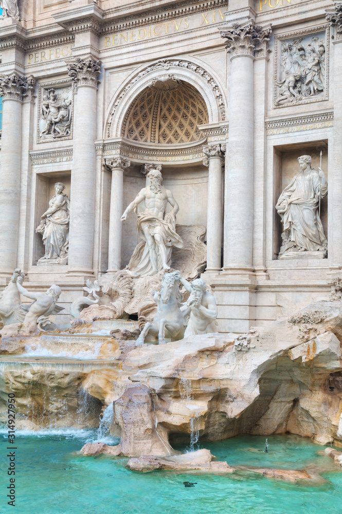 The world famous Trevi Fountain in Rome