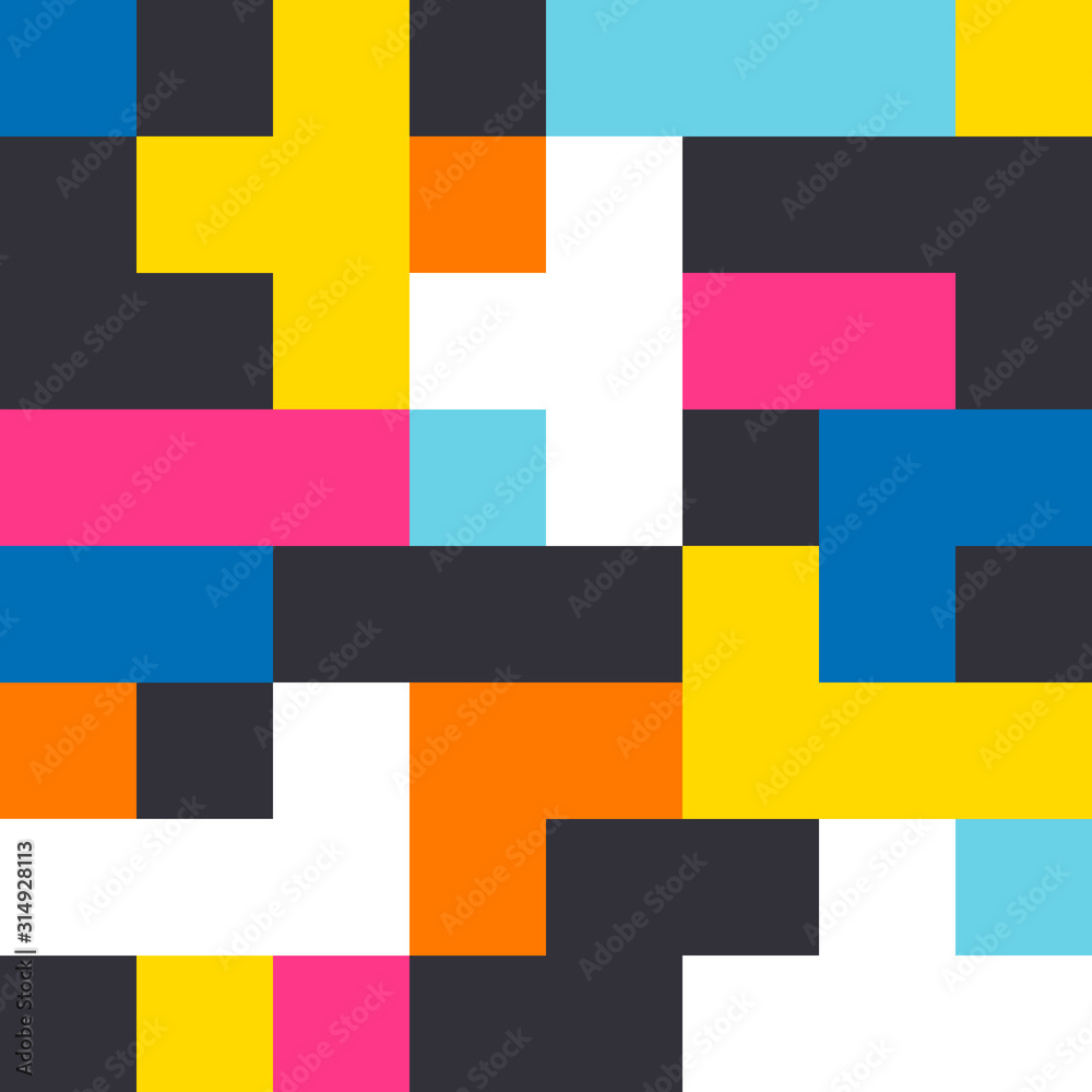 Color block abstract geometric pattern. Composition 16 Stock