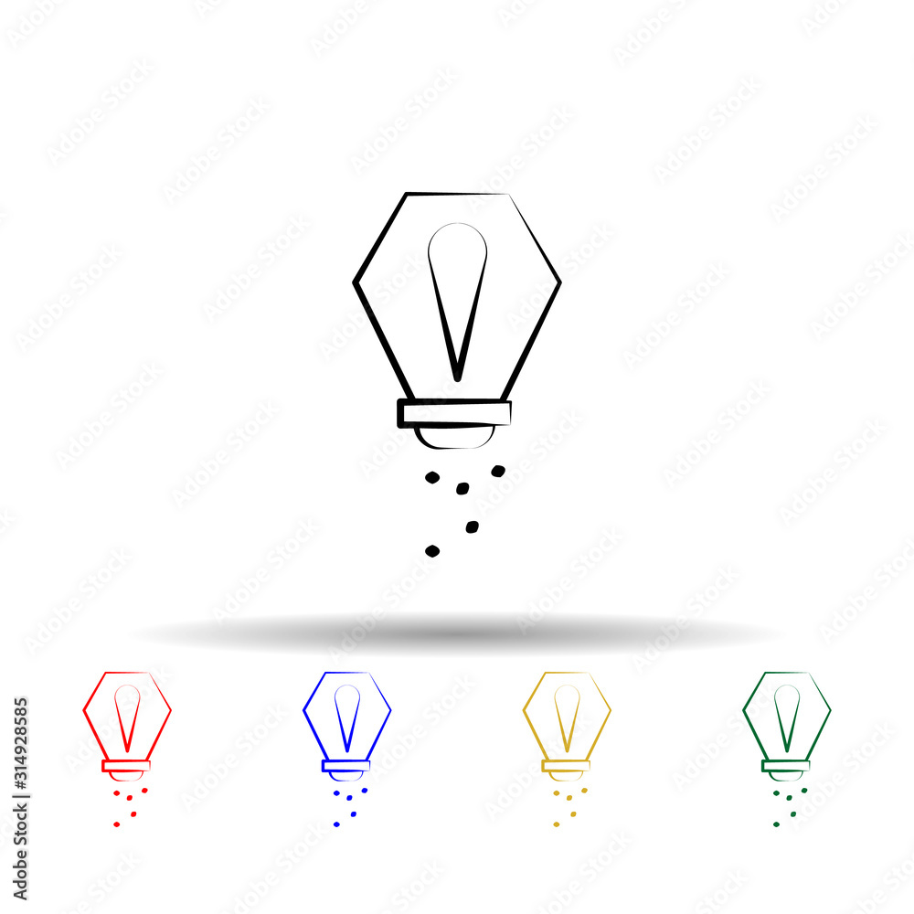 Salt multi color style icon. Simple thin line, outline vector of dia de muertos icons for ui and ux, website or mobile application Salt multi color style icon. Simple thin line, outline vector of dia de muertos icons for ui and ux, website or mobile application