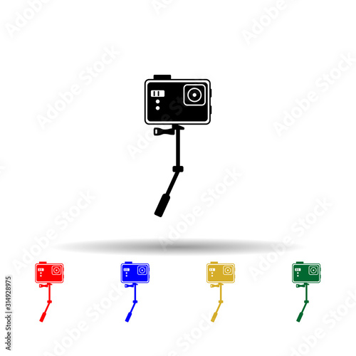 Action camera multi color style icon. Simple glyph, flat vector of equipment photography icons for ui and ux, website or mobile application