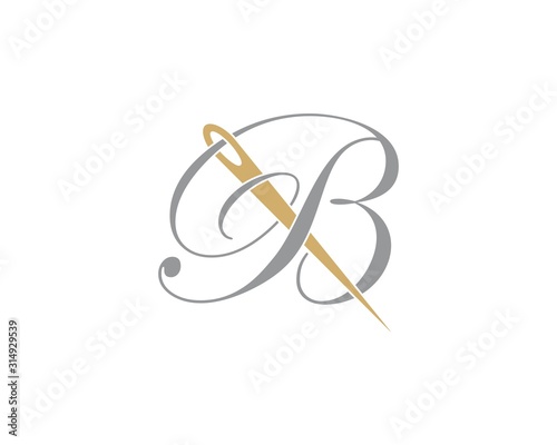 Letter B With Needle Logo Design Template 002