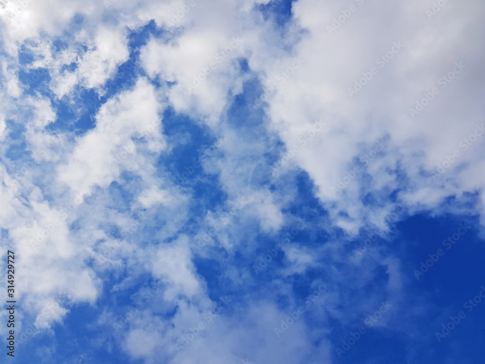 Background. Beautiful Blue Sky With Clouds