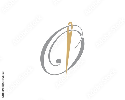 Letter O With Needle Logo Design Template 002