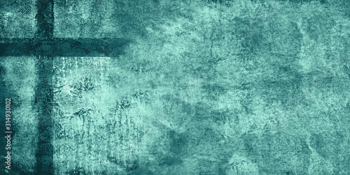 teal cross grunge texture backdrop, ready for scripture, worship lyrics, quote... text