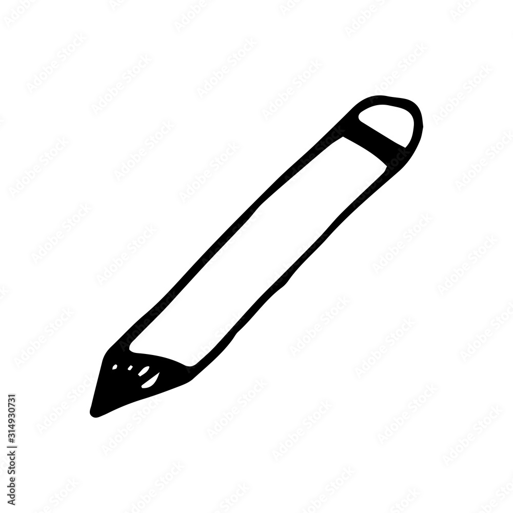Single element of pen in doodle business set. Hand drawn vector illustration for cards, posters, stickers and professional design. Single element of pen in doodle business set. Hand drawn vector illustration for cards, posters, stickers and professional design.