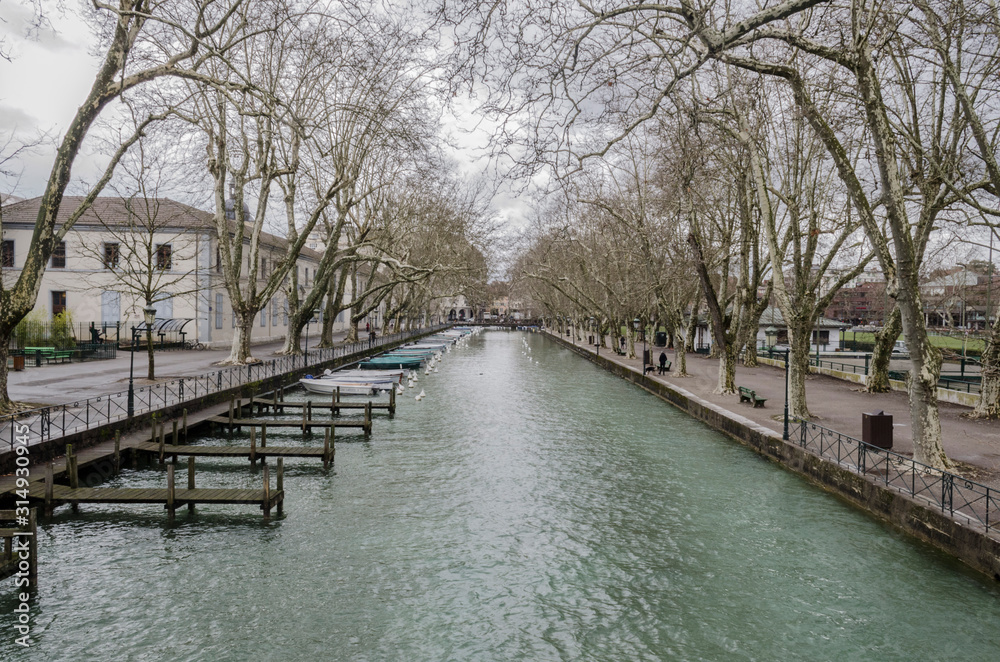 Canal du Vasse from the Pont des Amours at Annecy France