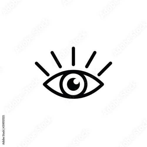view icon. eye retina scan symbol. Recognition and authentication icon. Black vector