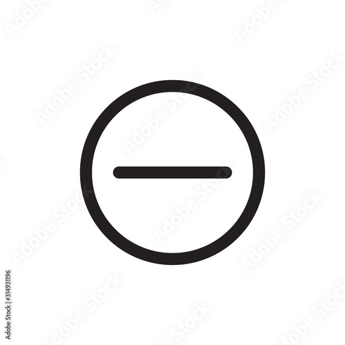 remove icon. remove item. Mines or negative symbol. Black vector. 