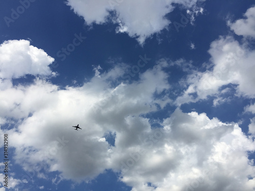 plane under clouds