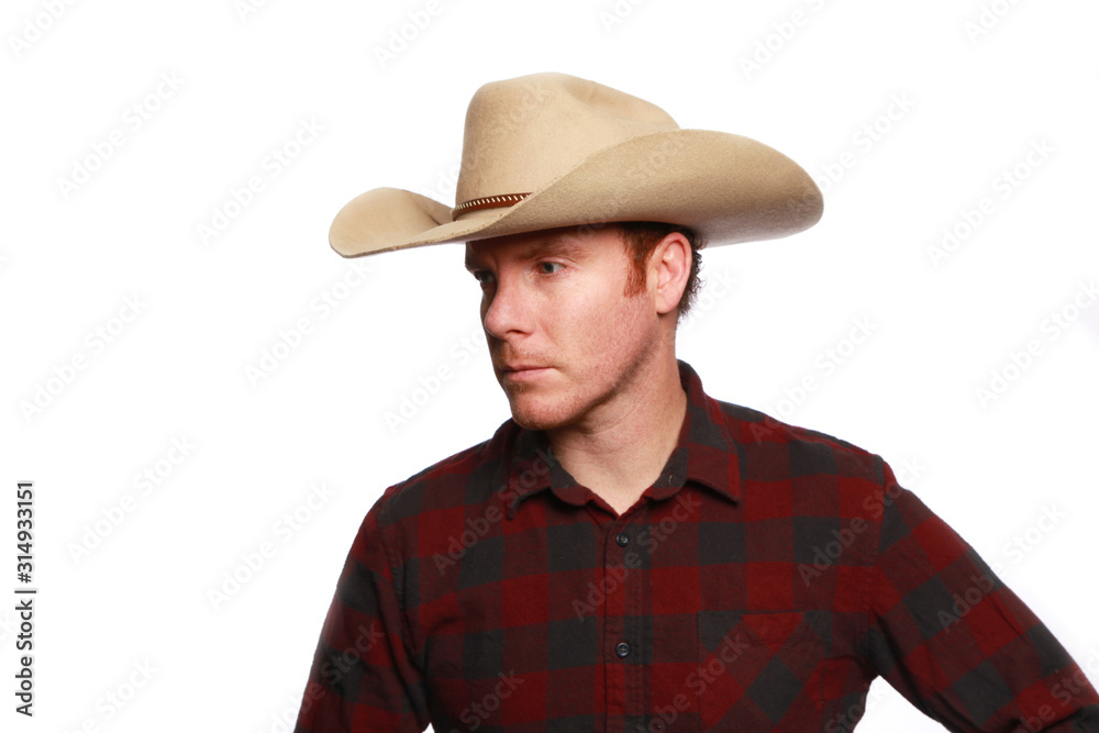 Cowboy in flannel shirt portrait Cowboy in flannel shirt portrait