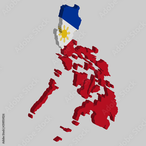 Philippines Map flag Vector 3D illustration eps 10