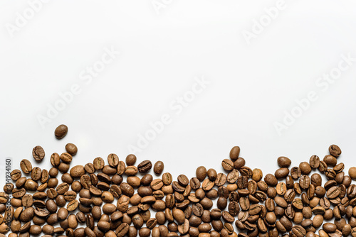 coffee grains on a white background