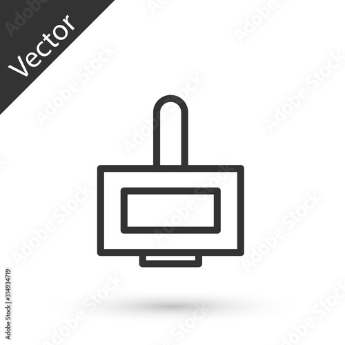 Grey line Nail polish bottle icon isolated on white background. Vector Illustration