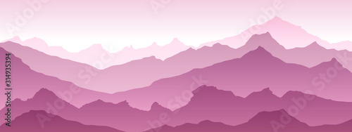 sunse texture eps 10 illustration background View of pink mountains - vector