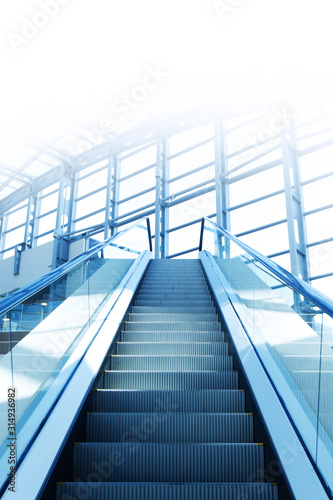 Escalator toned blue