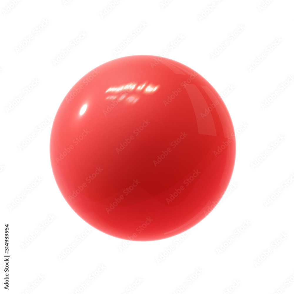 Realistic red glossy 3D sphere with reflection Realistic red glossy 3D sphere with reflection