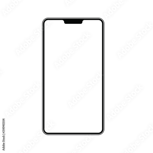 Modern smartphone , mock up, isolated on white background. Smartphone. Vector illustration